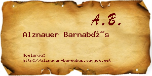 Alznauer Barnabás névjegykártya